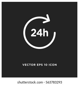 24 Hours Vector Icon