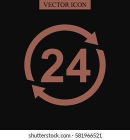 24 hours vector icon