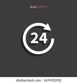 Icono vectorial de 24 horas. Icono cíclico de todo el día