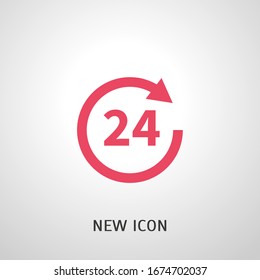 24 hours vector icon. All day cyclic icon