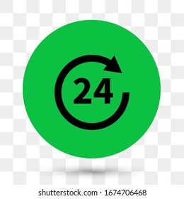 Icono vectorial de 24 horas. Icono cíclico de todo el día
