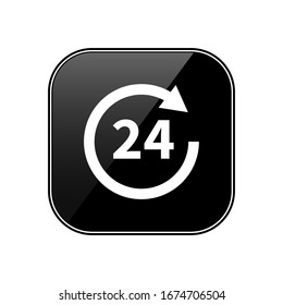 24 hours vector icon. All day cyclic icon