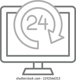 24 Hours vector icon. Can be used for printing, mobile and web applications.