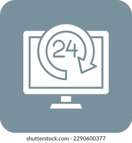 Icono vectorial de 24 horas. Se puede usar para imprimir, móviles y aplicaciones web.