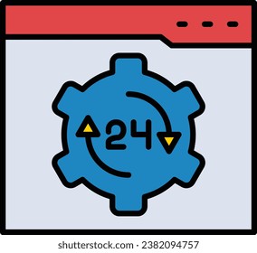 24 hours vector icon. Can be used for printing, mobile and web applications.
