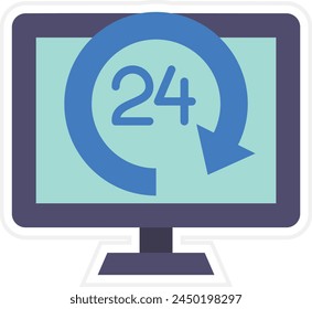 24 Hours vector icon. Can be used for printing, mobile and web applications.