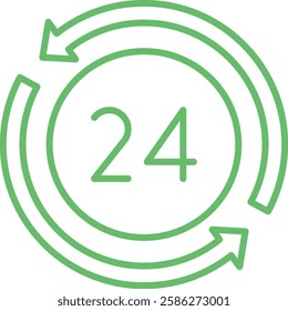 24 Hours vector icon. Can be used for printing, mobile and web applications.
