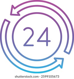 24 Hours vector icon. Can be used for printing, mobile and web applications.