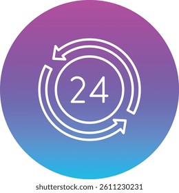 24 Hours vector icon. Can be used for printing, mobile and web applications.