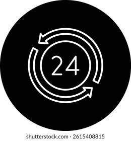 24 Hours vector icon. Can be used for printing, mobile and web applications.
