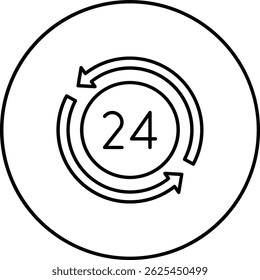 24 Hours vector icon. Can be used for printing, mobile and web applications.