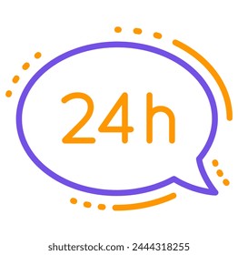 24 hours vector icon design