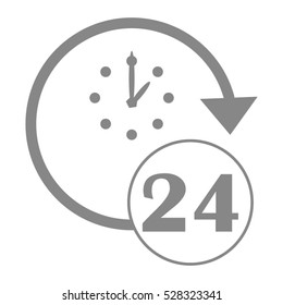 24 hours, vector icon, eps10