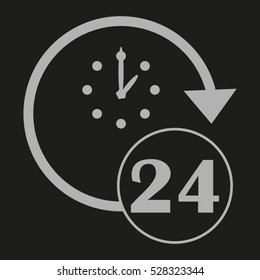 24 hours, vector icon, eps10