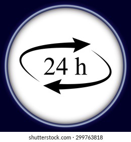 24 hours - vector icon, flat design