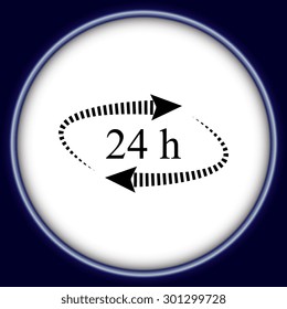 24 hours - vector icon, flat design