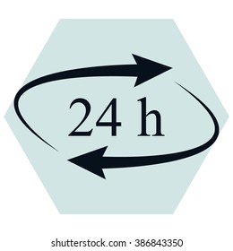 24 hours - vector icon, flat design