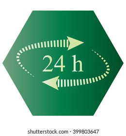 24 hours - vector icon, flat design