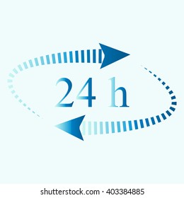 24 hours - vector icon, flat design