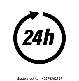 24 hours vector icon illustration