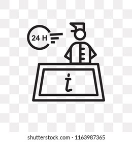 24 hours vector icon isolated on transparent background, 24 hours logo concept
