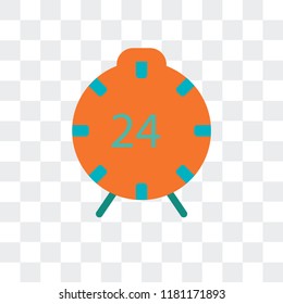 24 hours vector icon isolated on transparent background, 24 hours logo concept