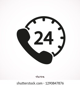 24 hours vector icon isolated on white background - Векторная графика