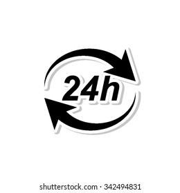 24 hours - vector icon with shadow