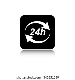 24 hours - vector icon  with shadow