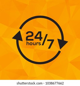 24 hours. Vector illustration. Icon.