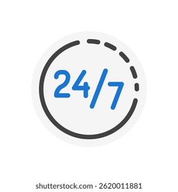24 Hours Vector Illustration for Time Tracking and Daily Planning. Around-the-clock concept for schedule icons
