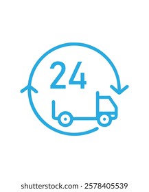 24 Hours vector line icon