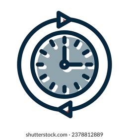 24 Hours Vector Thick Line Filled Dark Colors Icons For Personal And Commercial Use.
