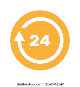 24 horas mirar con flecha. Estilo de icono mínimo