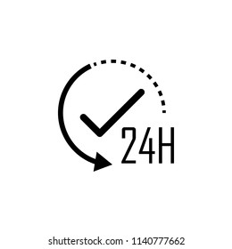 24 hours work icon. Element of web icon for mobile concept and web apps. Glyph 24 hours work icon can be used for web and mobile