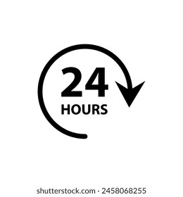 24 horas icono de trabajo. simple delineador plano 24 horas de trabajo icono ilustración sobre fondo blanco.. eps