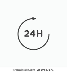 24 hoursline in Thin line black color. flat simple vector symbols illustration.