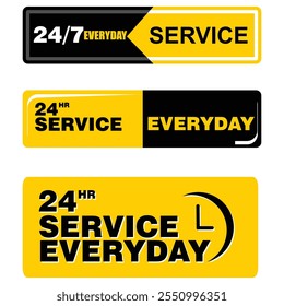 24 Hr service, sign vector