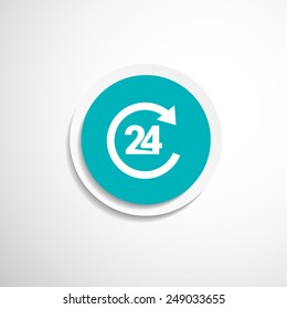 24 Hr Service Vector Business Glossy Symbol Service