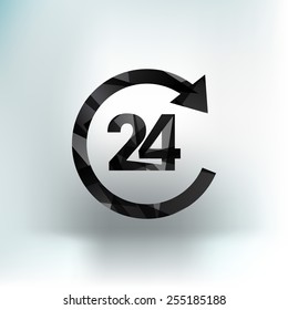 24 Hr Service Vector Business Glossy Symbol Service