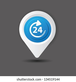 24 Hr sign,vector