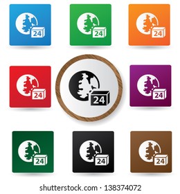 24 hr sign,vector