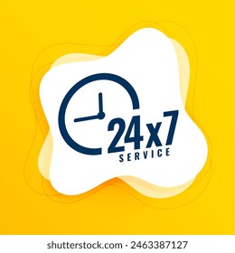 24 hrs and 7 days everyday anytime service modern poster vector 