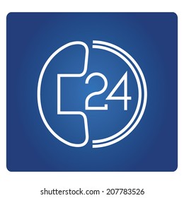 24 hrs call service symbol