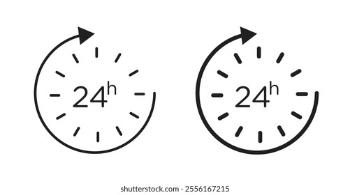 24 Hrs Filled flat icons set for apps and web ui designs.