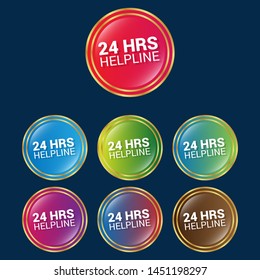 24 Hrs Helpline Glossy Labels Tags Stock Vector (Royalty Free ...