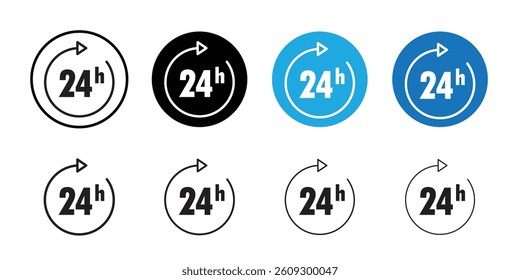 24 Hrs icon Black and white logo