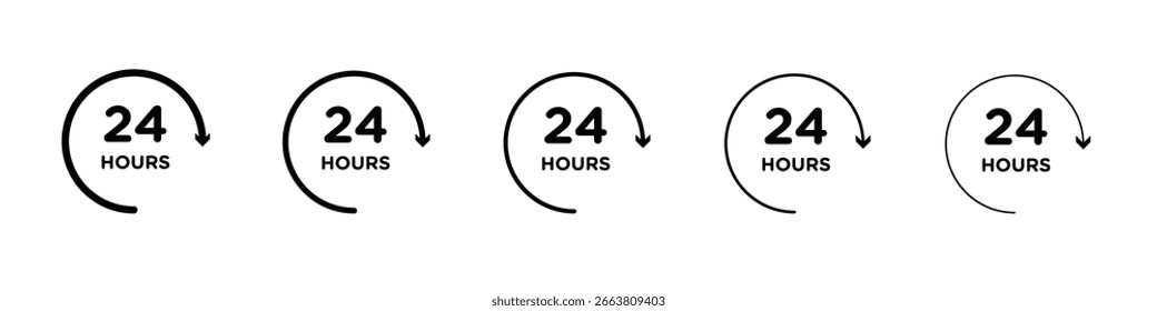 24 Hrs icon design, logo, app, UI. Vector illustration, EPS