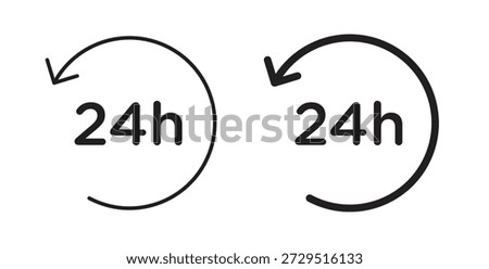 24 Hrs icon. filled flat sign for mobile concept and web design