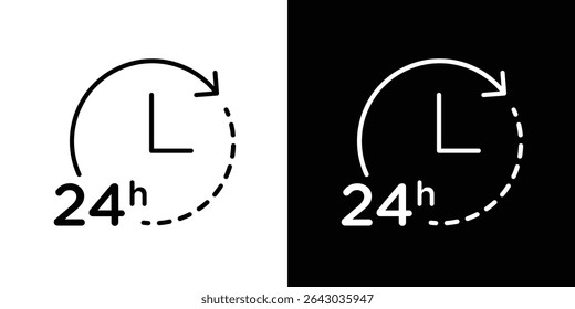 24 Hrs icon Flat style logo vector. perfect for UI designs